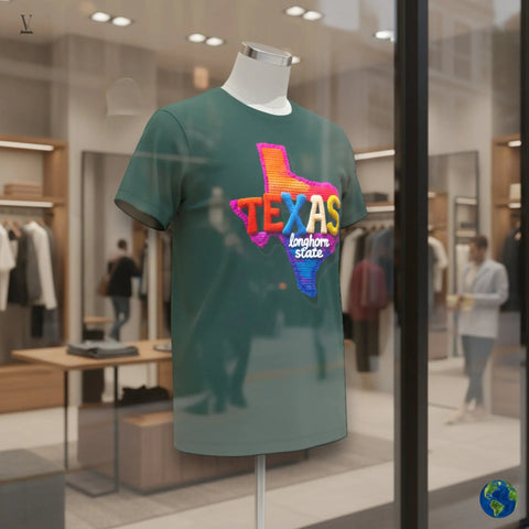 Texas ShirtTexas Longhorn State T-Shirt | Colorful US Texas Map Tee | Unisex Soft Cotton Graphic Shirt V VENTURE