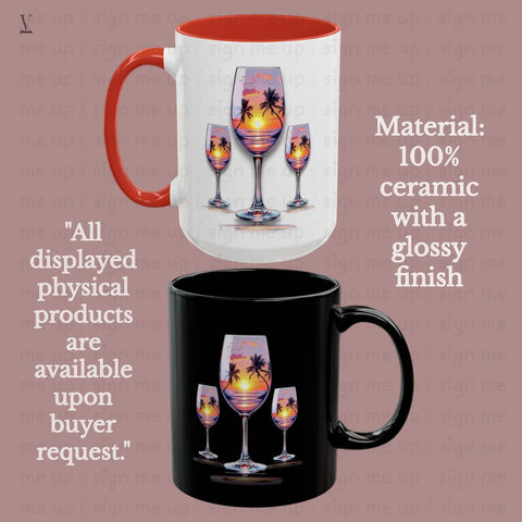 Tropical Sunset Drink Glass PNG | High-Resolution POD Design File V VENTURE