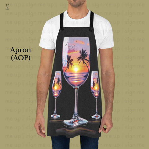 Tropical Sunset Drink Glass PNG | High-Resolution POD Design File V VENTURE