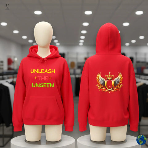 Unleash The Unseen hoodie Unisex "Unleash The Unseen" & "U" Emblem Heavy Blend Hoodie - Front & Back Design V VENTURE