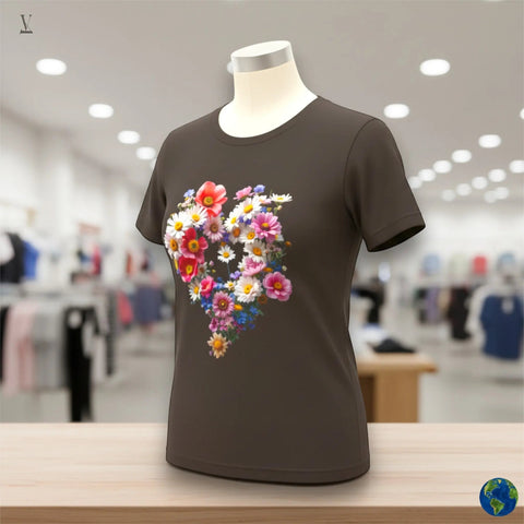 Flower Heart Lover T-Shirt: Floral Design Tee, Unisex Cotton Shirt, Soft & Breathable V VENTURE