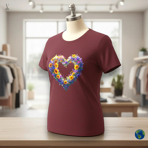 Heart Lover Tee Flower Heart Lover Unisex T-Shirt - Soft Cotton Tee for Everyday Wear V VENTURE