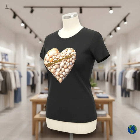 Heart Lover Shirt Sea Shell Heart Lover Unisex T-Shirt - Soft Cotton Beach Vibe Apparel V VENTURE