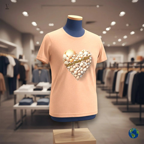 Heart Lover Shirt Sea Shell Heart Lover Unisex T-Shirt - Soft Cotton Beach Vibe Apparel V VENTURE