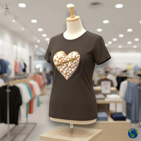 Heart Lover Shirt Sea Shell Heart Lover Unisex T-Shirt - Soft Cotton Beach Vibe Apparel V VENTURE