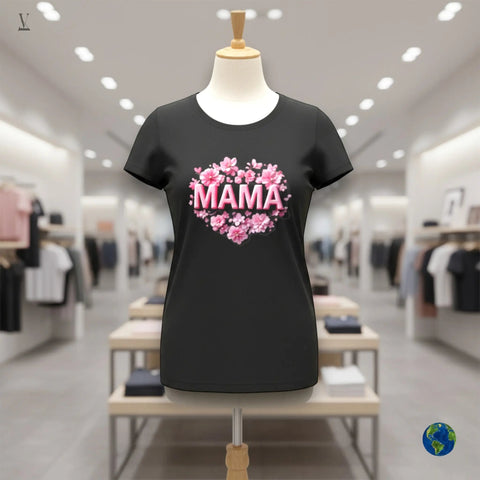MAMAt shirt Floral Heart T-Shirt | Premium Unisex Cotton Tee for Mom | Bella+Canvas Gift V VENTURE