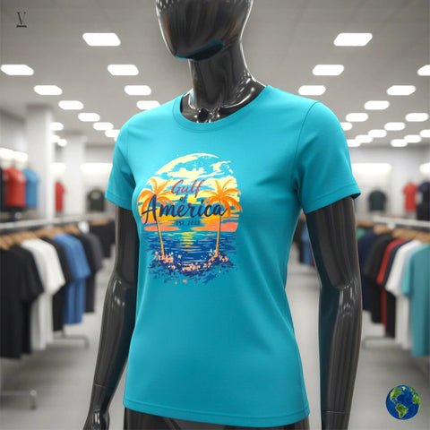 Gulf of America T-Shirt Gulf of America Unisex T-Shirt | Premium Cotton Beach Sunset Tee | EST. 2025 Tropical Palm Design V VENTURE
