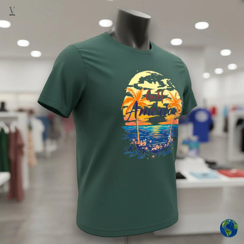 Gulf of America T-Shirt Gulf of America Unisex T-Shirt | Premium Cotton Beach Sunset Tee | EST. 2025 Tropical Palm Design V VENTURE