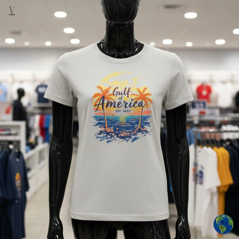 Gulf of America T-Shirt Gulf of America Unisex T-Shirt | Premium Cotton Beach Sunset Tee | EST. 2025 Tropical Palm Design V VENTURE