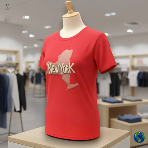 New York State T-Shirt New York State Map Unisex T-Shirt - Softstyle Cotton Tee V VENTURE