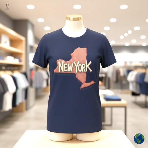 New York State T-Shirt New York State Map Unisex T-Shirt - Softstyle Cotton Tee V VENTURE