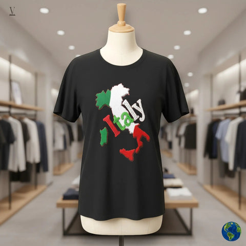 Italy Map T-Shirt Italy Map Unisex T-Shirt | Gildan Softstyle 64000 Cotton Tee | Italian Flag Design | Comfortable & Stylish V VENTURE