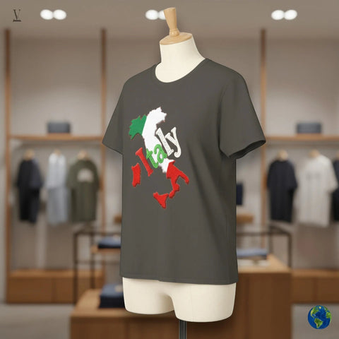 Italy Map T-Shirt Italy Map Unisex T-Shirt | Gildan Softstyle 64000 Cotton Tee | Italian Flag Design | Comfortable & Stylish V VENTURE