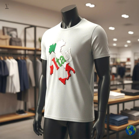 Italy Map T-Shirt Italy Map Unisex T-Shirt | Gildan Softstyle 64000 Cotton Tee | Italian Flag Design | Comfortable & Stylish V VENTURE