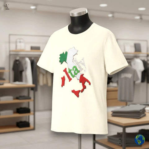 Italy Map T-Shirt Italy Map Unisex T-Shirt | Gildan Softstyle 64000 Cotton Tee | Italian Flag Design | Comfortable & Stylish V VENTURE