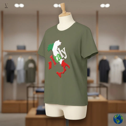 Italy Map T-Shirt Italy Map Unisex T-Shirt | Gildan Softstyle 64000 Cotton Tee | Italian Flag Design | Comfortable & Stylish V VENTURE