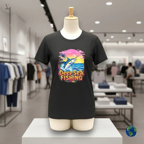 Deep Sea Fishing Unisex Softstyle T-Shirt - Premium Cotton & Marlin Design V VENTURE