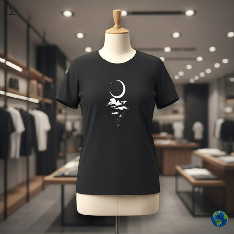Celestial Moon & Clouds T-Shirt - Dreamy Unisex Softstyle Tee | Aesthetic Space Design V VENTURE