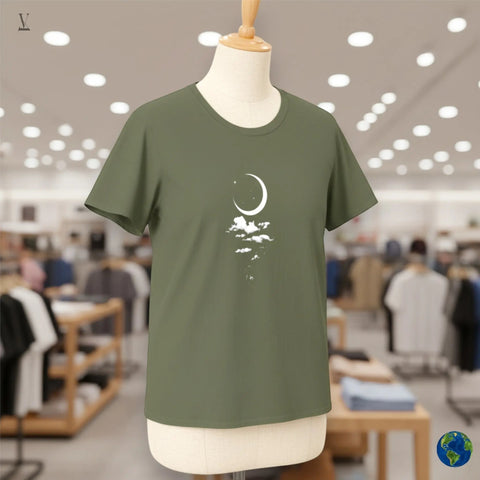 Celestial Moon & Clouds T-Shirt - Dreamy Unisex Softstyle Tee | Aesthetic Space Design V VENTURE