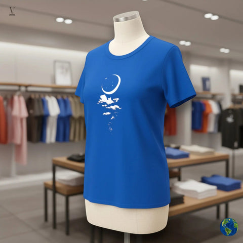 Celestial Moon & Clouds T-Shirt - Dreamy Unisex Softstyle Tee | Aesthetic Space Design V VENTURE