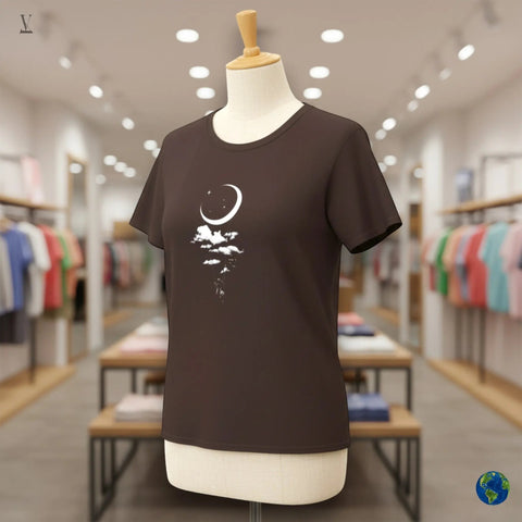 Celestial Moon & Clouds T-Shirt - Dreamy Unisex Softstyle Tee | Aesthetic Space Design V VENTURE