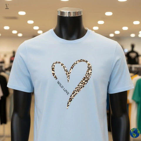 Wild love T-shirt Wild Love Leopard Heart T-Shirt - Unisex Softstyle Cotton Tee V VENTURE