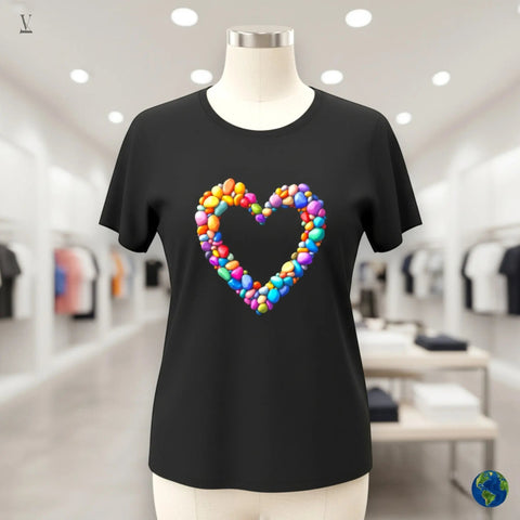 Colorful Stones T-Shirt Colorful Stones Heart Lover Unisex T-Shirt - Ultra-Soft Gildan Softstyle Tee V VENTURE