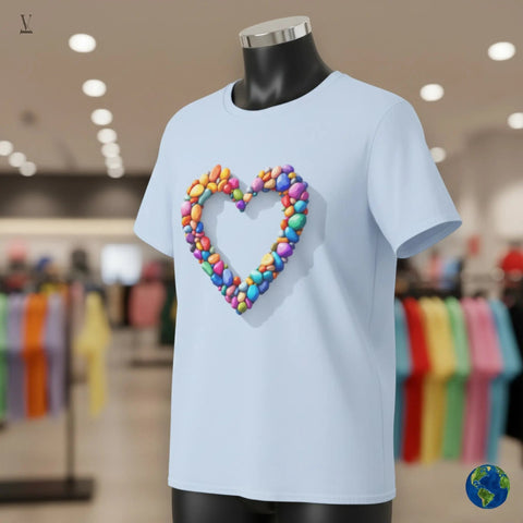 Colorful Stones T-Shirt Colorful Stones Heart Lover Unisex T-Shirt - Ultra-Soft Gildan Softstyle Tee V VENTURE