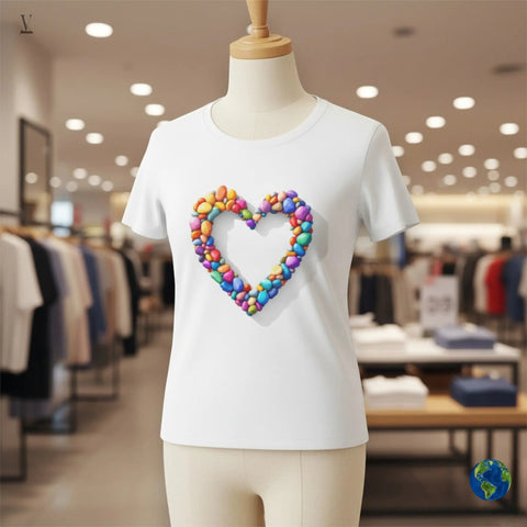 Colorful Stones T-Shirt Colorful Stones Heart Lover Unisex T-Shirt - Ultra-Soft Gildan Softstyle Tee V VENTURE