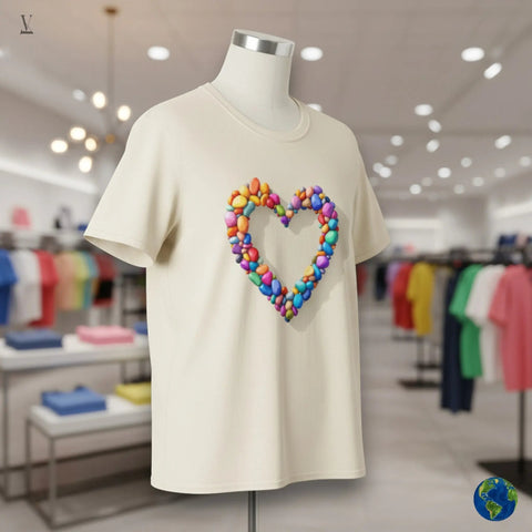 Colorful Stones T-Shirt Colorful Stones Heart Lover Unisex T-Shirt - Ultra-Soft Gildan Softstyle Tee V VENTURE