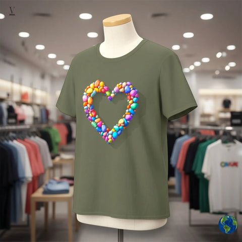 Colorful Stones T-Shirt Colorful Stones Heart Lover Unisex T-Shirt - Ultra-Soft Gildan Softstyle Tee V VENTURE