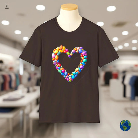 Colorful Stones T-Shirt Colorful Stones Heart Lover Unisex T-Shirt - Ultra-Soft Gildan Softstyle Tee V VENTURE