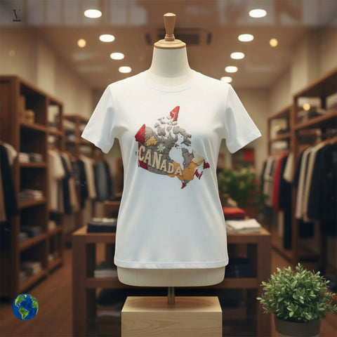 V VENTURE Softstyle Canada Map T-Shirt - Unisex Cotton Tee V VENTURE