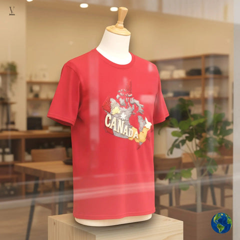 V VENTURE Softstyle Canada Map T-Shirt - Unisex Cotton Tee V VENTURE