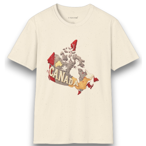 V VENTURE Softstyle Canada Map T-Shirt - Unisex Cotton Tee V VENTURE