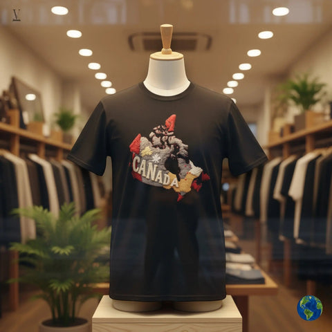 V VENTURE Softstyle Canada Map T-Shirt - Unisex Cotton Tee V VENTURE