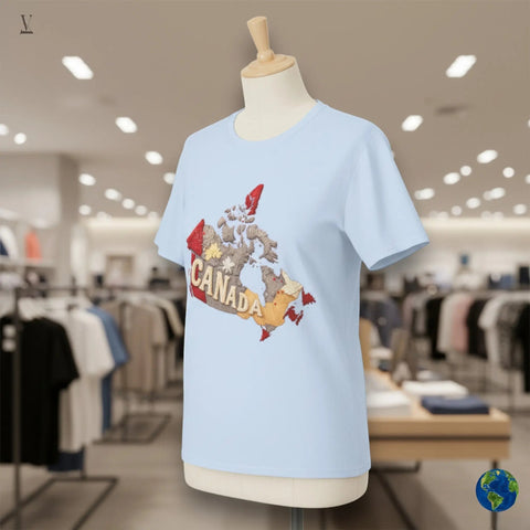 V VENTURE Softstyle Canada Map T-Shirt - Unisex Cotton Tee V VENTURE