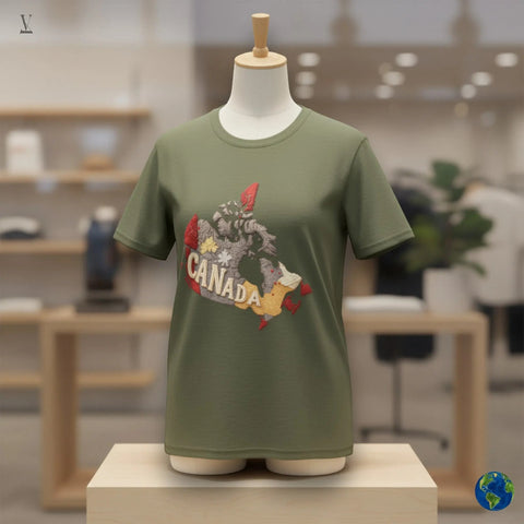 V VENTURE Softstyle Canada Map T-Shirt - Unisex Cotton Tee V VENTURE