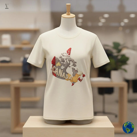 V VENTURE Softstyle Canada Map T-Shirt - Unisex Cotton Tee V VENTURE