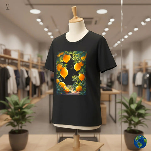 V VENTURE Softstyle Lemon Unisex T-Shirt - Fruit Graphic Cotton Tee V VENTURE