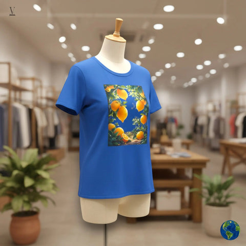 V VENTURE Softstyle Lemon Unisex T-Shirt - Fruit Graphic Cotton Tee V VENTURE
