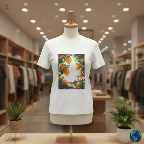 V VENTURE Softstyle Lemon Unisex T-Shirt - Fruit Graphic Cotton Tee V VENTURE