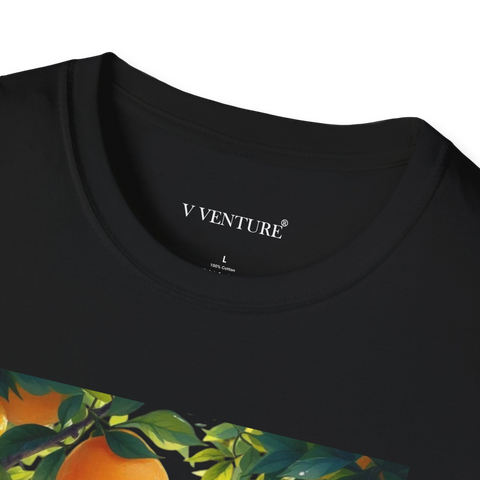 V VENTURE Softstyle Lemon Unisex T-Shirt - Fruit Graphic Cotton Tee V VENTURE