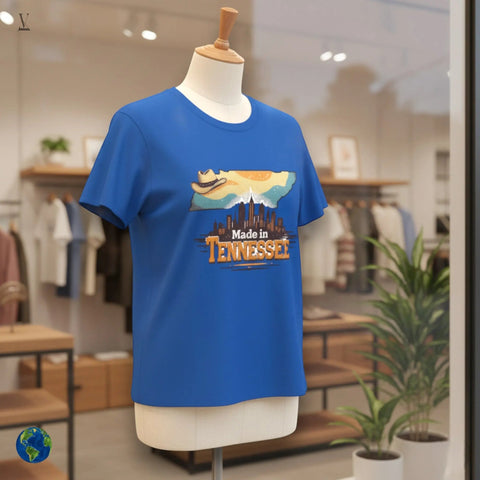 V VENTURE Softstyle Tennessee Map T-Shirt - Unisex Cotton State Tee V VENTURE