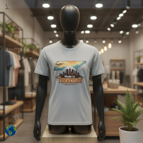 V VENTURE Softstyle Tennessee Map T-Shirt - Unisex Cotton State Tee V VENTURE