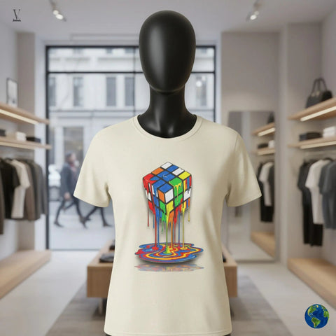 Melting Rubik's Cube Unisex T-Shirt - Premium Cotton Tee V VENTURE