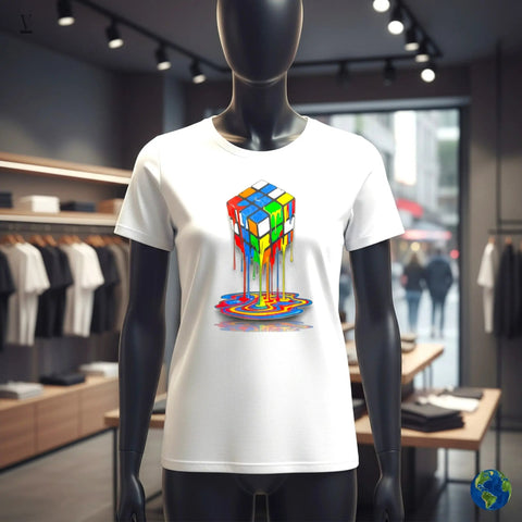 Melting Rubik's Cube Unisex T-Shirt - Premium Cotton Tee V VENTURE