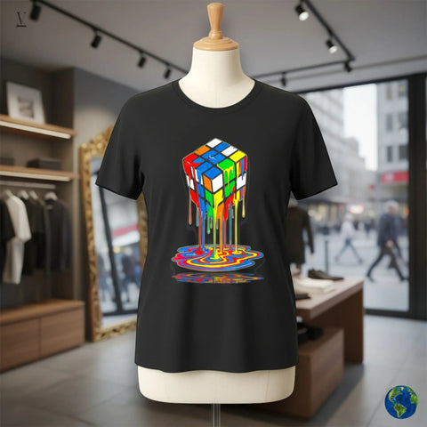 Melting Rubik's Cube Unisex T-Shirt - Premium Cotton Tee V VENTURE
