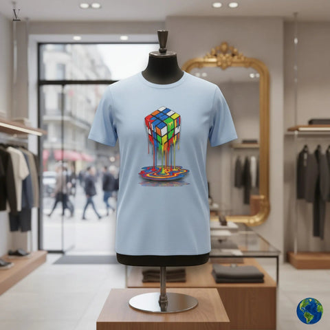 Melting Rubik's Cube Unisex T-Shirt - Premium Cotton Tee V VENTURE