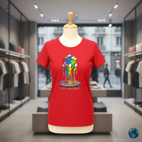 Melting Rubik's Cube Unisex T-Shirt - Premium Cotton Tee V VENTURE